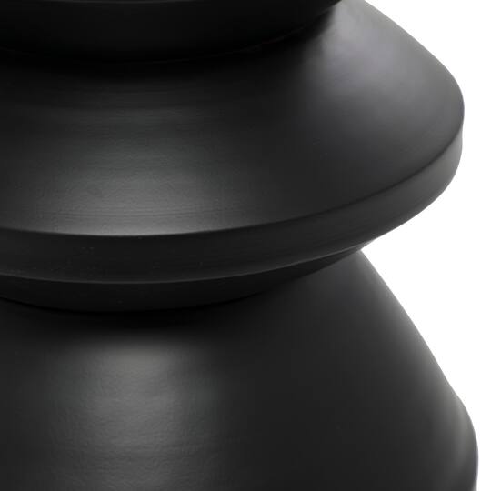 18" Black Metal Art Deco Inspired Accent Table